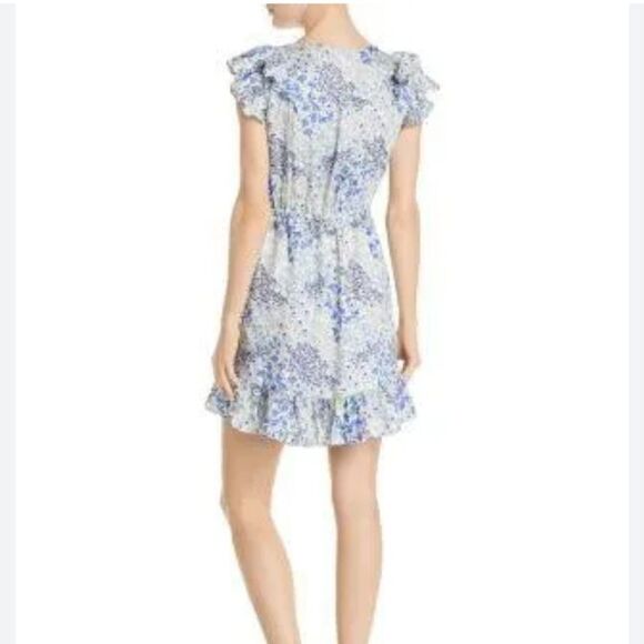 Rebecca Taylor Ava Floral Silk V Neck Dress Size 4 - Picture 2 of 9